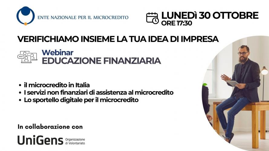 Locandina webinar microcredito