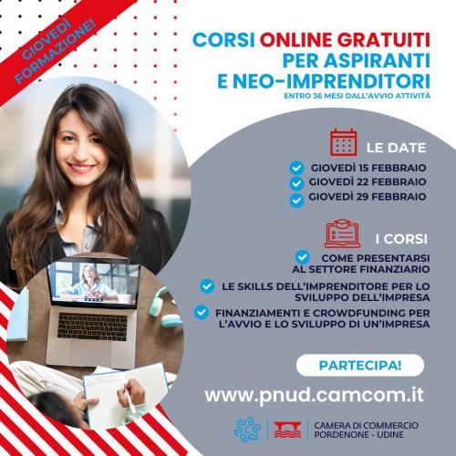 Webinar gratuiti per aspiranti e neo imprenditori